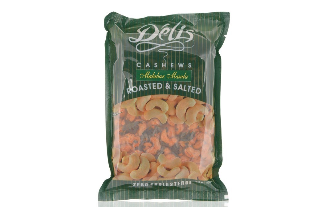 Delis Cashews Roasted & Salted Malabar Masala   Pack  500 grams